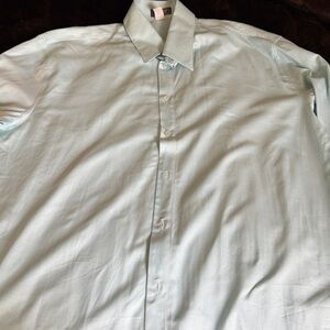Versace Men's Dress Shirt Black Label in Soft Blue.French Cuffs sz 58 XXL-48 US